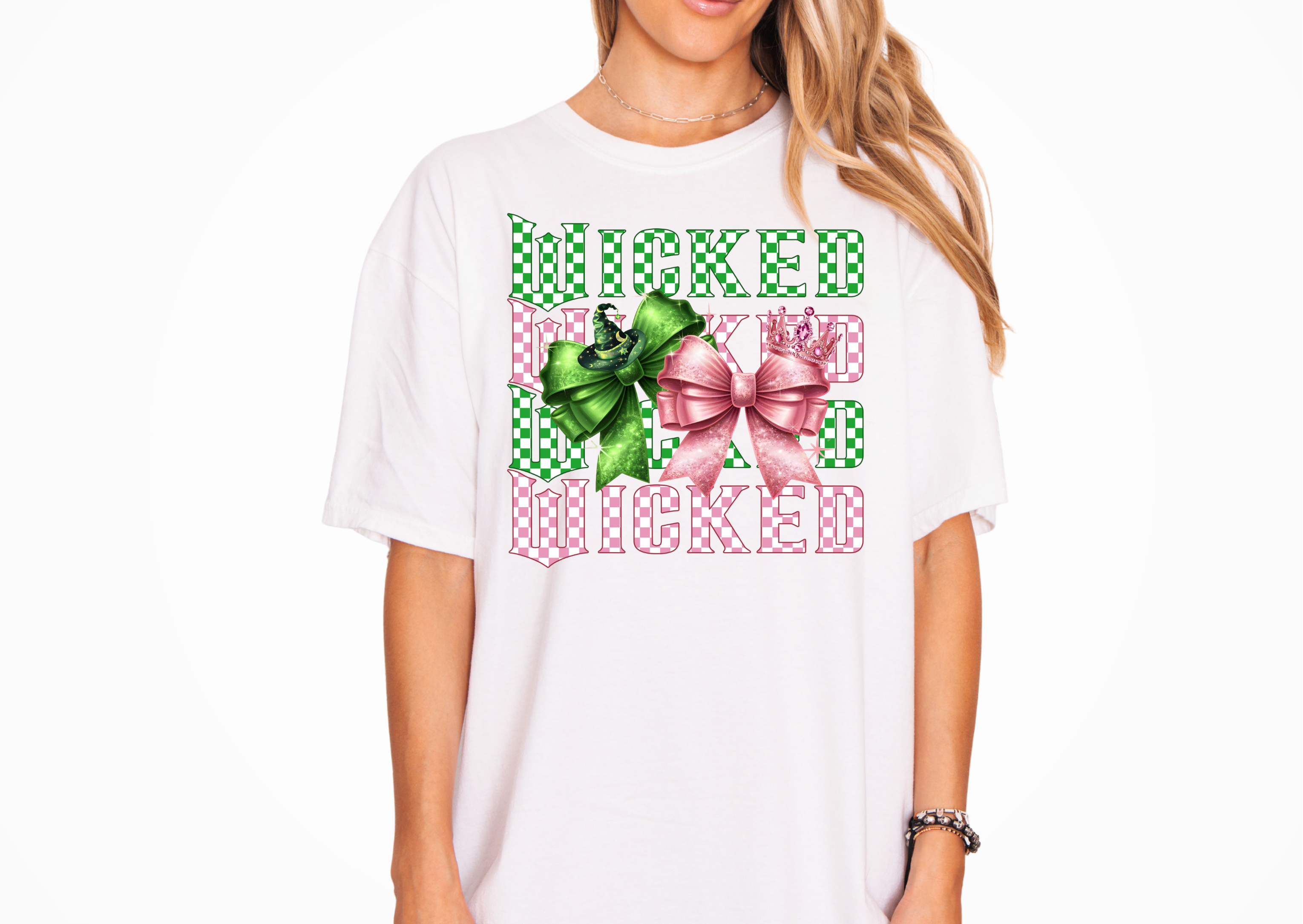 💚💗 Wicked – Bow Checkered Tee