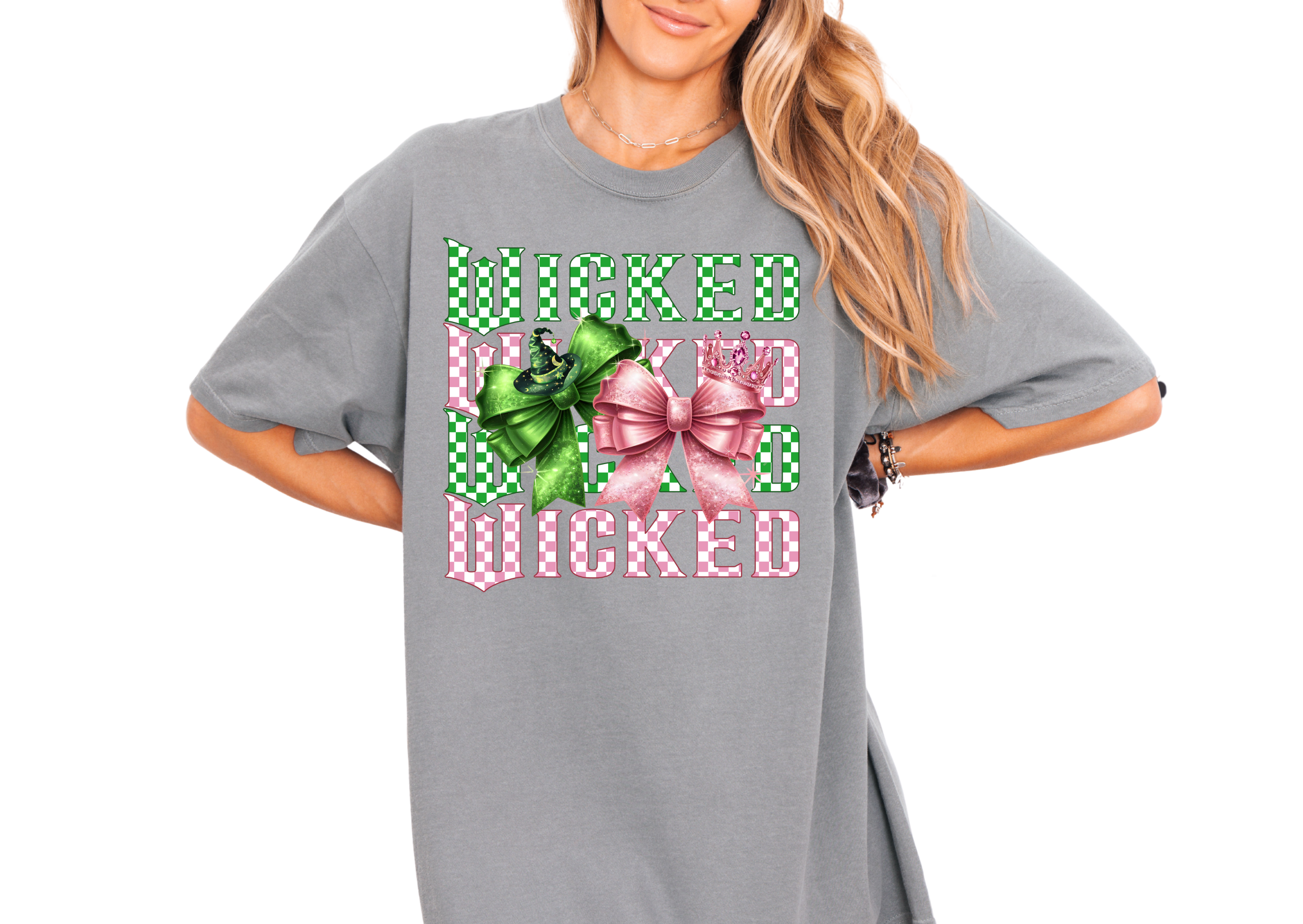 💚💗 Wicked – Bow Checkered Tee