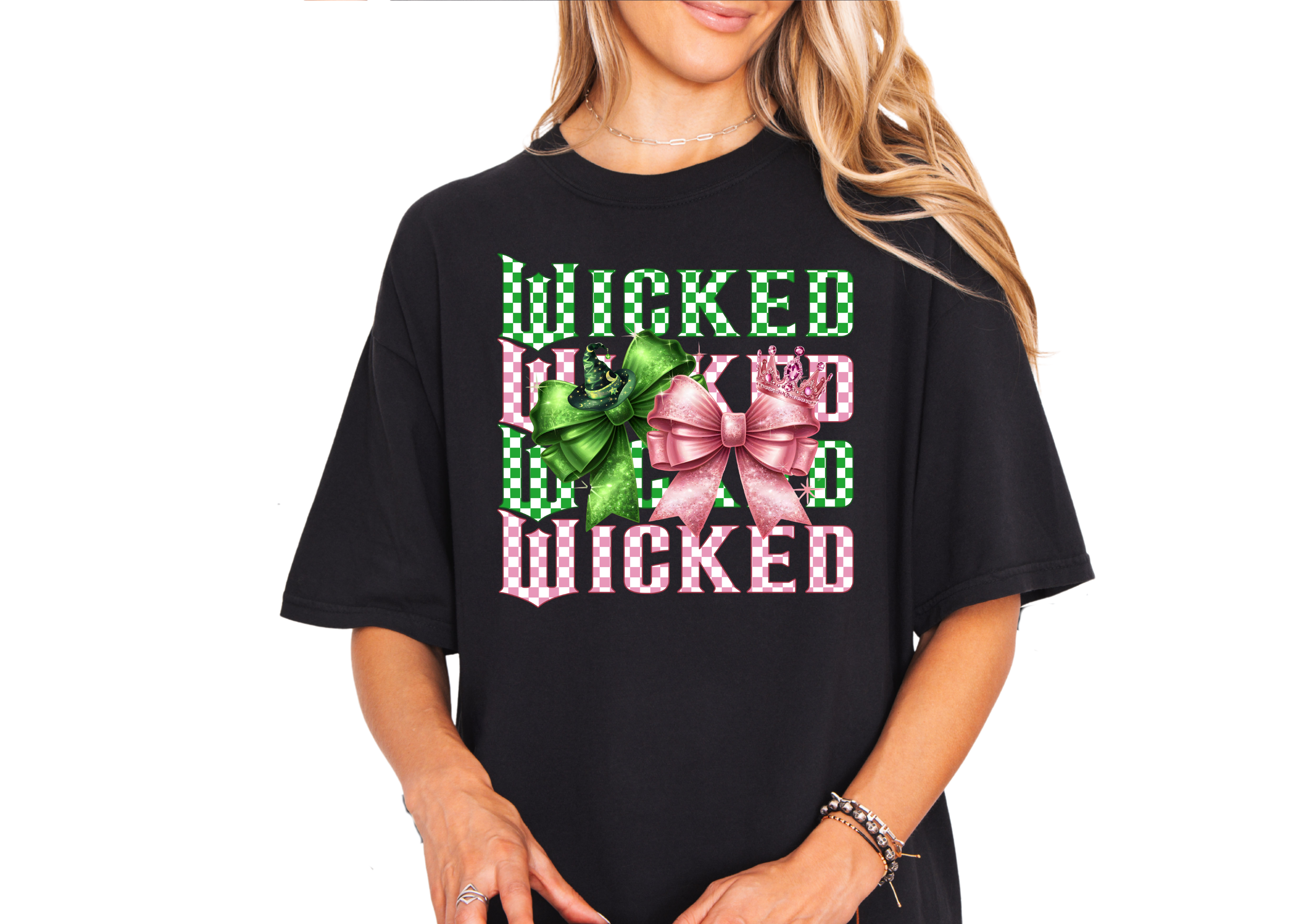 💚💗 Wicked – Bow Checkered Tee